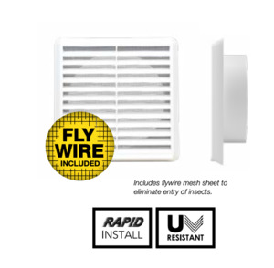 Exhaust Extractor Fan: External Grille with Flywire
