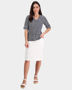 Vassalli Poplin Skirt with Centre Back Vent