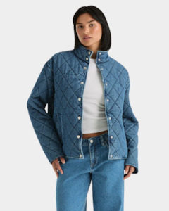 Lee Riders Denim Quilted Bomber Jacket