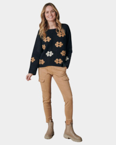 Knitwear: Zhrill Isabella Flower Knit Sweater