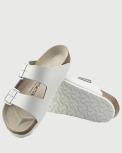 Slides: Birkenstock Arizona - Smooth Leather -White