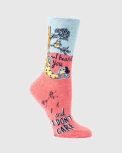 Socks: Blue Q I Heard You and I Dont Care