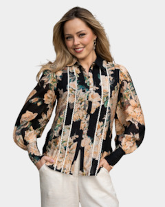 Fria Peony Lace Trim Blouse