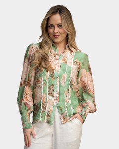 Fria Peony Lace Trim Blouse