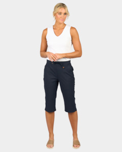 Pants: Vassalli Below Knee Skinny Leg Elastic Waist Pant