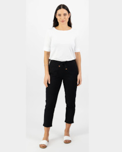 Pants: Vassalli 7/8 skinny leg elastic waist pant