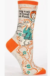 Socks: Blue Q My Cat is Cool as Fuck