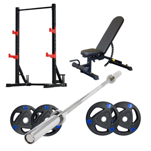 Products: Squat Rack Set with 20KG Barbell & 60KG Weight and Bench