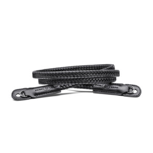 Q Accessories: LEICA CARRYING STRAP BRAIDED LEATHER, BLACK PRE-ORDER