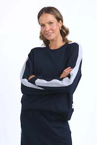 Elm: Sloane Fleece Crew Navy