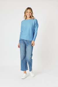 Carmen Batwing Knit Paradise Blue