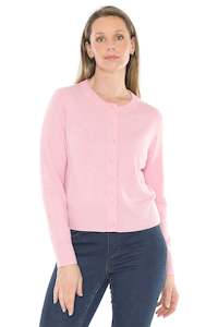100% Merino Wool Cardi Pale Pink