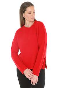 Knitwear Sweaters: Side Detail Pullover Cherry