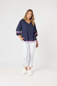 Tops: Ric Rack Top Navy