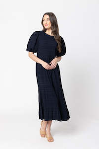 Dresses: Carefree Smock Midi Dress Navy