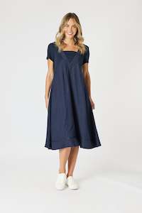 Lino Le Marais Dress Navy