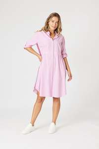 Skyler Stipe Dress Pink