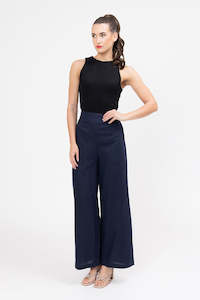 Pants Skirts: Essential Wide Leg Suit Pant Navy