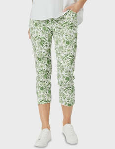 In Stock Now: Alexandria Pant Basil/White