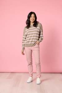 Idaho Stripe Knit Natural Blush