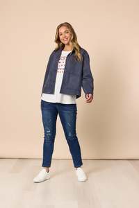 Jackets: Downtown Suede Jacket Indigo