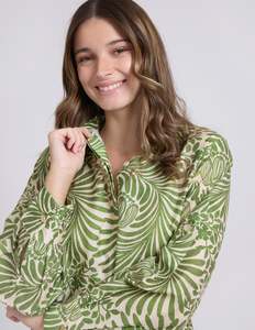 Chloe Blouse Lime Flora