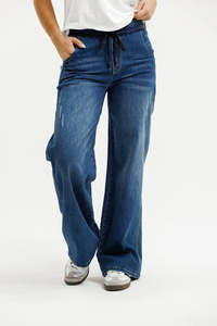 Pants Skirts: Palazzo Jeans Blue Wash