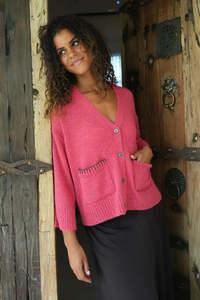 New Arrivals: Boxy Detail Cardi Hibiscus