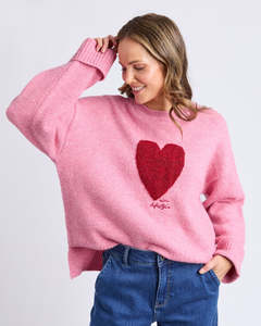 Intersia Heart Knit Quartz