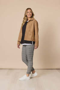 Downtown Suede Jacket Camel
