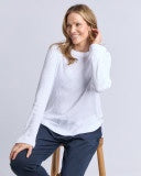 Veronica Rib LS Tee White