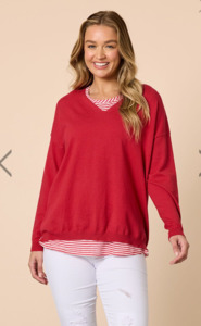 Double Take 2 in 1 Top Red/White