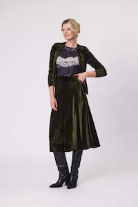 All Seasons Jackets: Mika Velvet Jacket Khaki