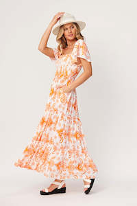 All Seasons Dresses: Skylar Dress Tangerine Print