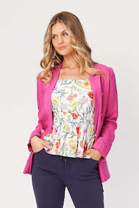All Seasons Jackets: Jordan Linen Blazer Cerise