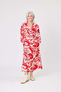 Sabrina Dress Red Print