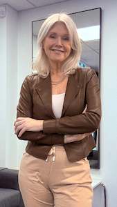 Mika Faux Leather Jacket Chocolate