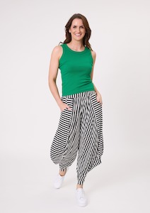 All Seasons Trousers: Lenka Pant Black White Stripe