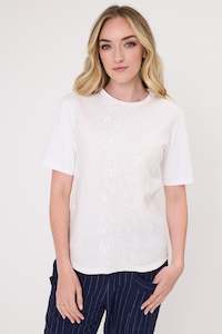 All Seasons: Rosetta Linen Top White