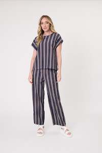 All Seasons: Martina Pant Navy Stripe