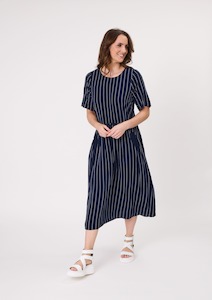 All Seasons Dresses: Monroe Dress Navy Stripe