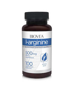 Heart Circulation: Biovea L-arginine 500mg 100 capsules