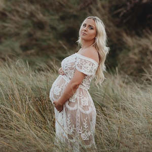 Maternity Dress: Raven Cold Shoulder Dress | Size 8 - 14