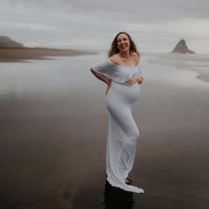 Maternity Gown: Monaco Gown | White | Size M