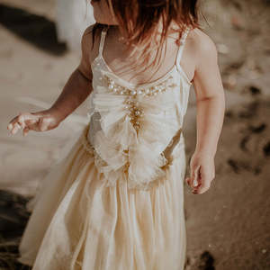 Ruffled Tulle Tutu Dress | Natural | Size 5
