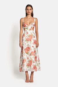 Delilah cut out midi Dress - Sunset Floral
