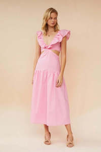 Midi Rosanna Ruffle Cut Out Dress