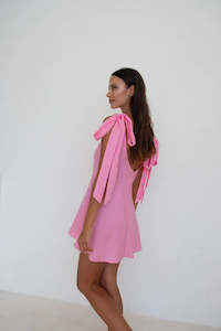 Short Dresses: Caitlin Crisp Mini Wilmer Dress - Barbie Pink