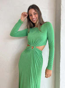 Size 10: Significant Other Cali Long Sleeve Dress - Sea Green