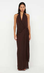 Long Dresses: Bec & Bridge Soneva Wrap Dress - Dark Chocolate
